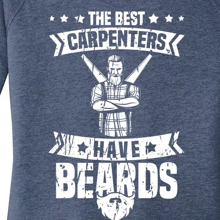 Funny Carpenter Beard Cute Gift Woodworker Carpentry Crafts Gift Women's Perfect Tri Tunic Long Sleeve Shirt