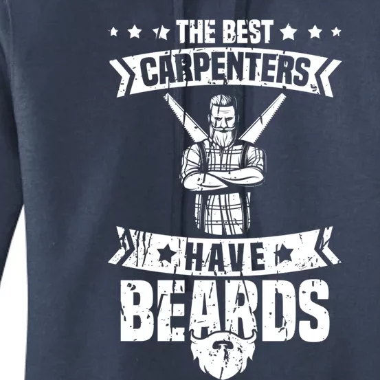 Funny Carpenter Beard Cute Gift Woodworker Carpentry Crafts Gift Women's Pullover Hoodie