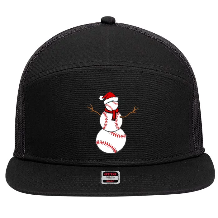 Funny Christmas Baseball Balls Santa Snowman TShirt TShirt 7 Panel Mesh Trucker Snapback Hat