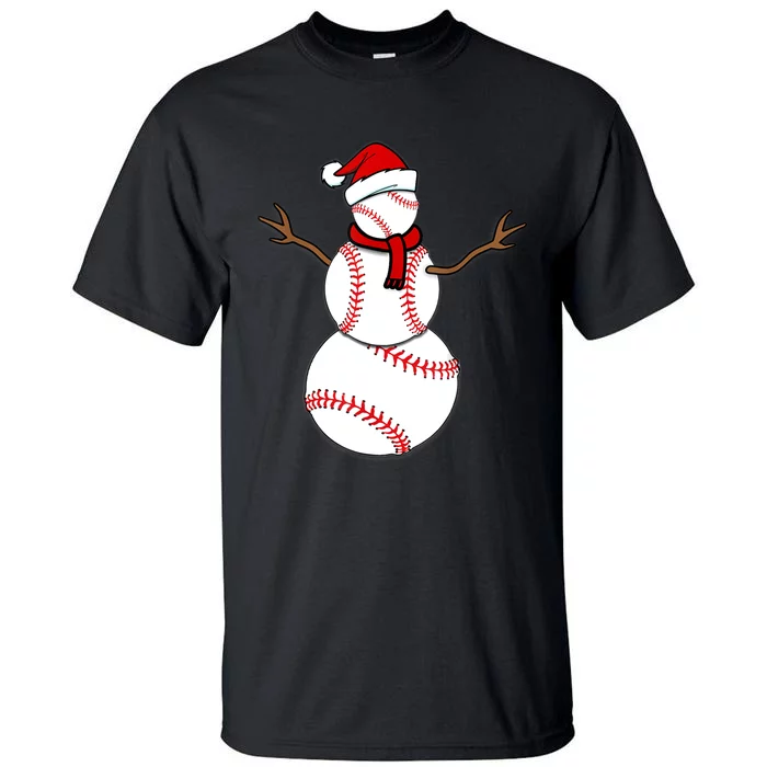 Funny Christmas Baseball Balls Santa Snowman TShirt TShirt Tall T-Shirt