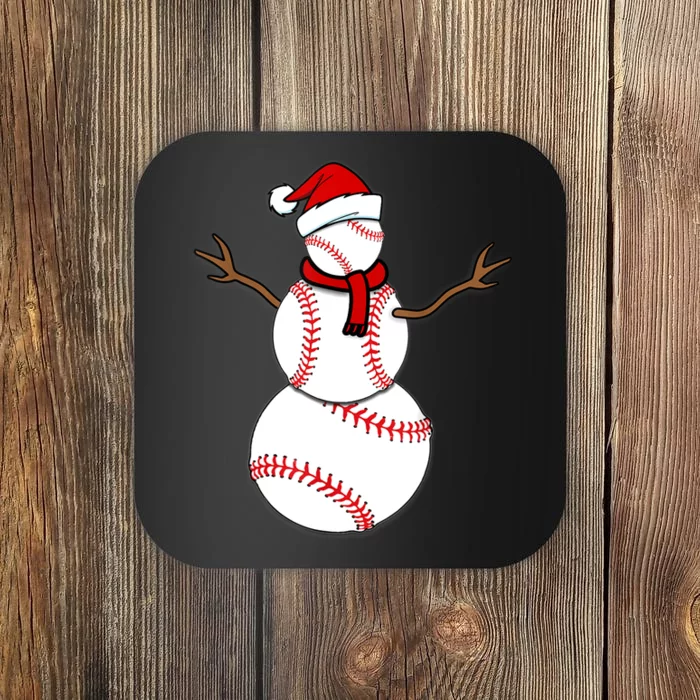 Funny Christmas Baseball Balls Santa Snowman TShirt TShirt Coaster