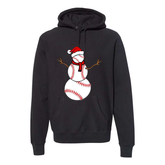 Funny Christmas Baseball Balls Santa Snowman TShirt TShirt Premium Hoodie