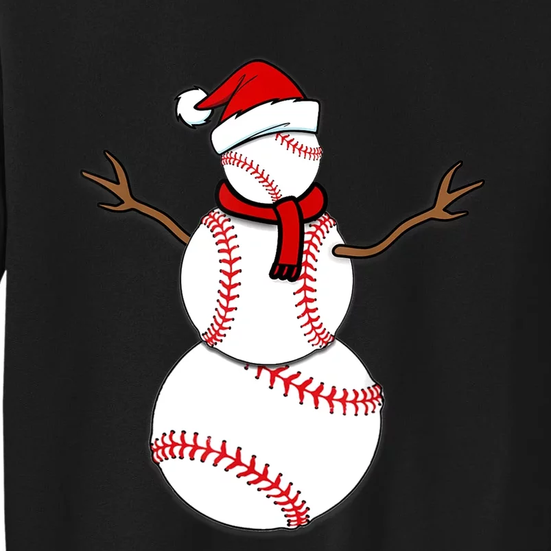 Funny Christmas Baseball Balls Santa Snowman TShirt TShirt Tall Sweatshirt