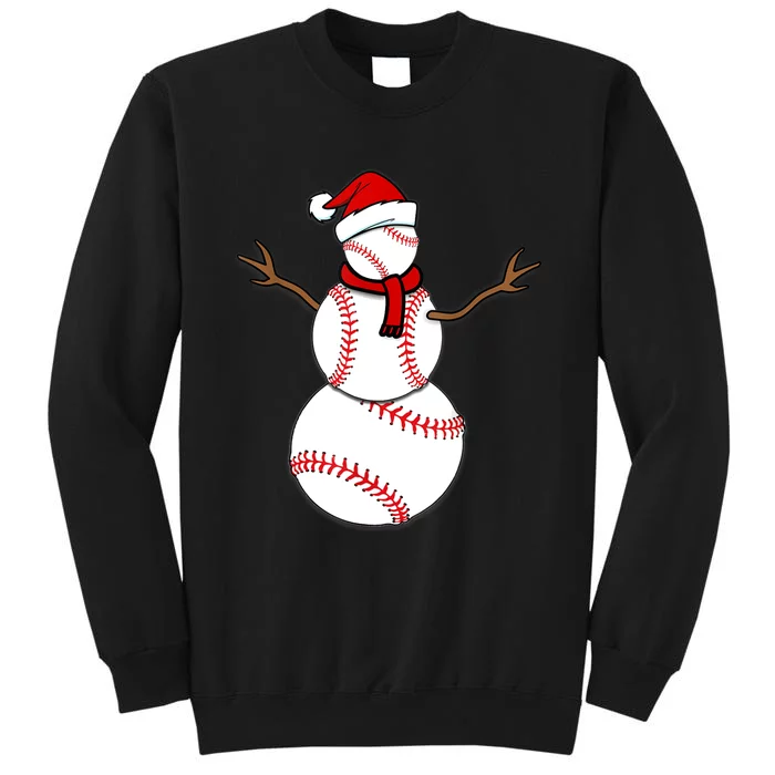 Funny Christmas Baseball Balls Santa Snowman TShirt TShirt Tall Sweatshirt