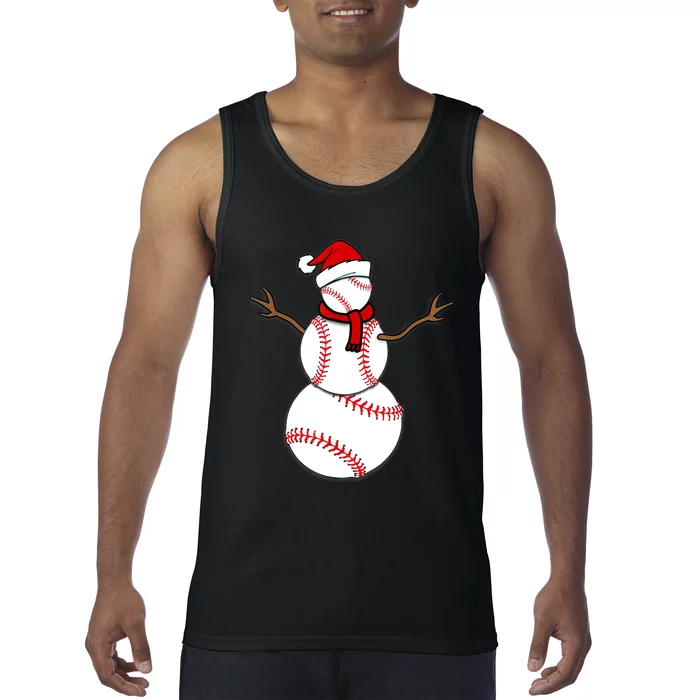 Funny Christmas Baseball Balls Santa Snowman TShirt TShirt Tank Top