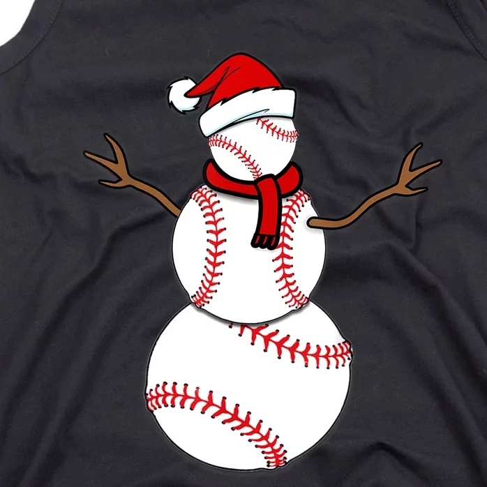 Funny Christmas Baseball Balls Santa Snowman TShirt TShirt Tank Top