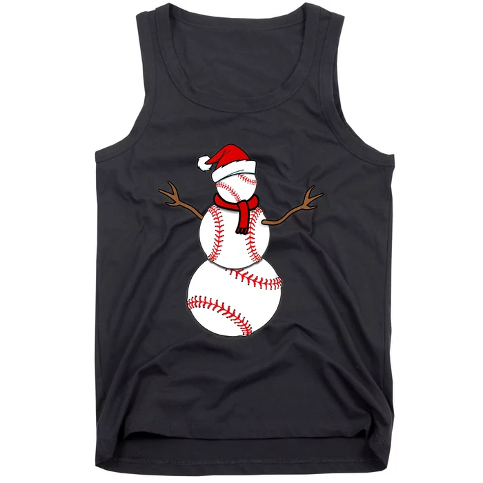 Funny Christmas Baseball Balls Santa Snowman TShirt TShirt Tank Top