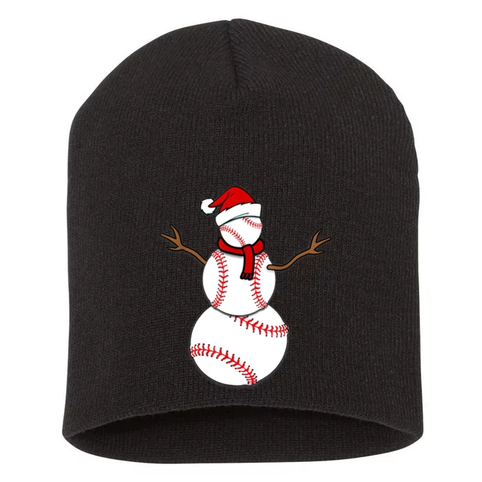 Funny Christmas Baseball Balls Santa Snowman TShirt TShirt Short Acrylic Beanie