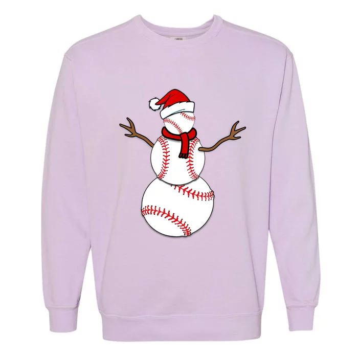 Funny Christmas Baseball Balls Santa Snowman TShirt TShirt Garment-Dyed Sweatshirt