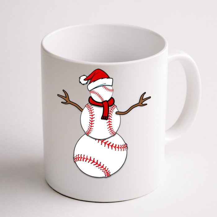 Funny Christmas Baseball Balls Santa Snowman TShirt TShirt Front & Back Coffee Mug