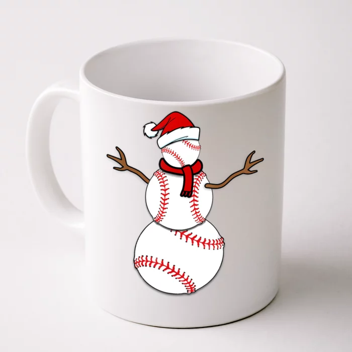 Funny Christmas Baseball Balls Santa Snowman TShirt TShirt Front & Back Coffee Mug