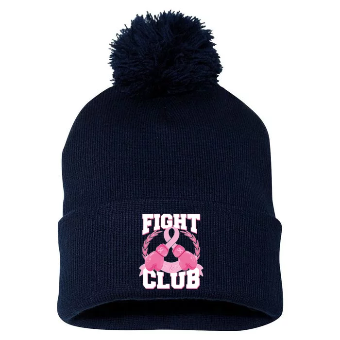 Fight Club Breast Cancer Awareness Warrior Pom Pom 12in Knit Beanie