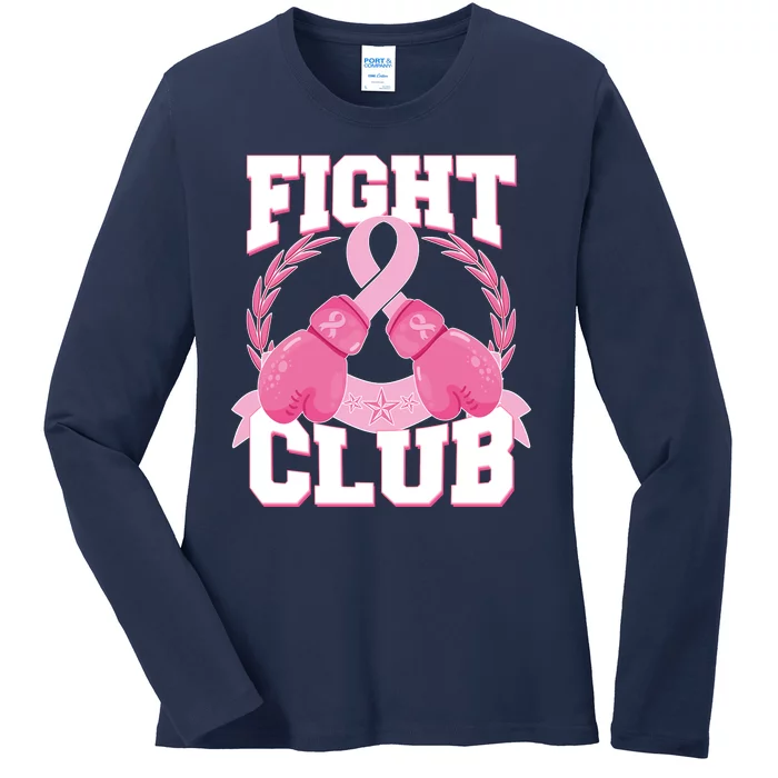 Fight Club Breast Cancer Awareness Warrior Ladies Long Sleeve Shirt