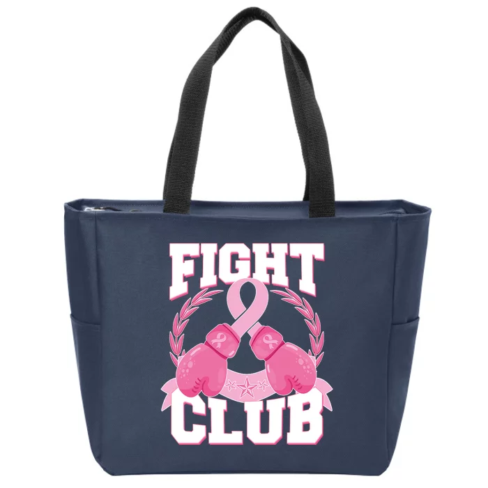 Fight Club Breast Cancer Awareness Warrior Zip Tote Bag