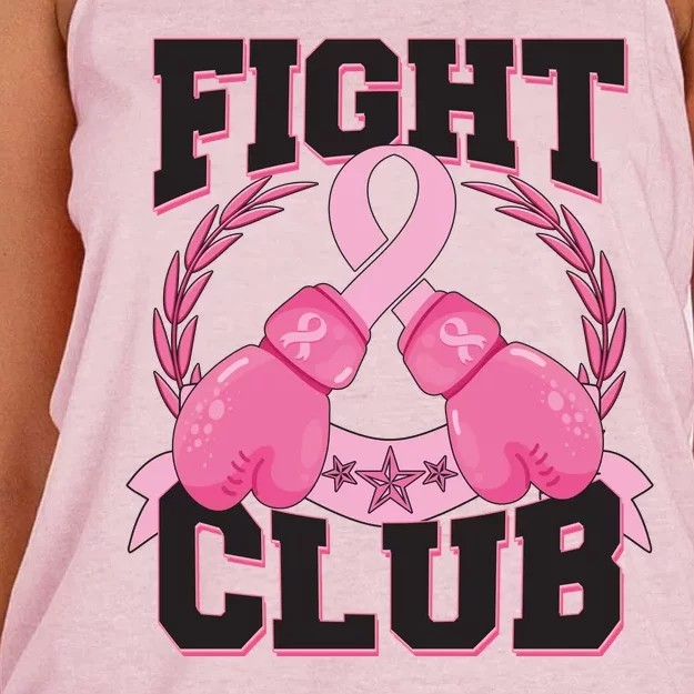 Fight Club Breast Cancer Awareness Warrior Women's Knotted Racerback Tank