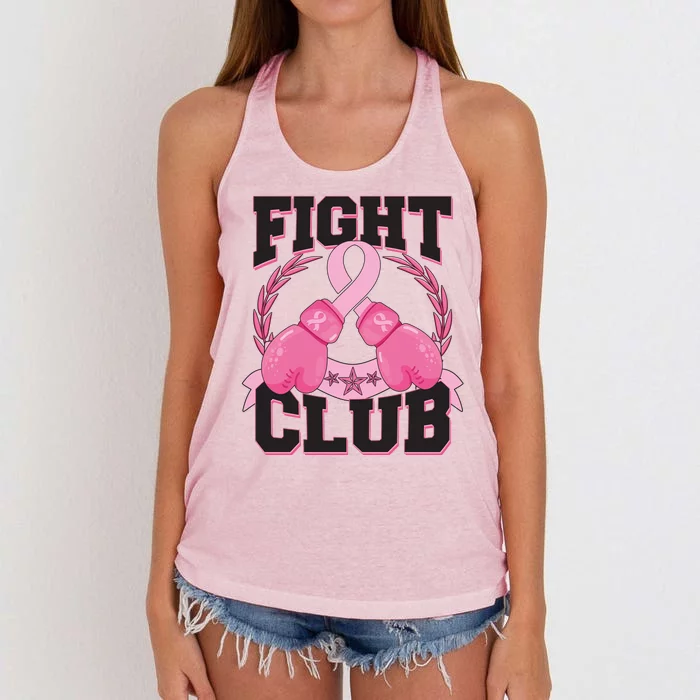 Fight Club Breast Cancer Awareness Warrior Women's Knotted Racerback Tank