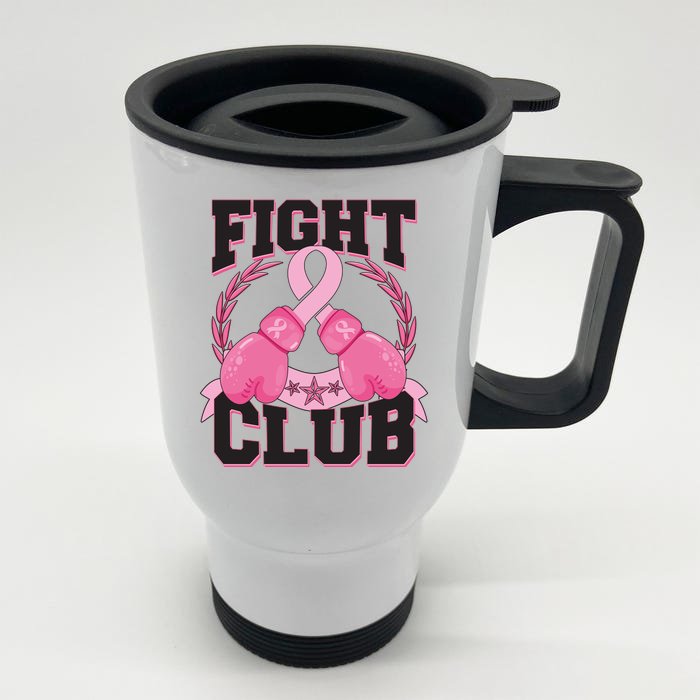 Fight Club Breast Cancer Awareness Warrior Front & Back Stainless Steel Travel Mug