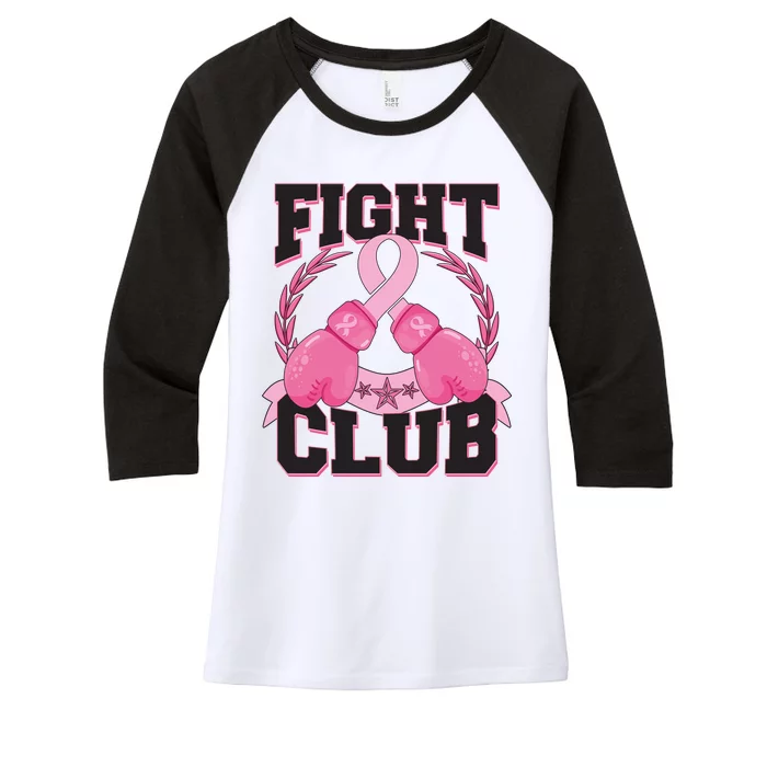 Fight Club Breast Cancer Awareness Warrior Women's Tri-Blend 3/4-Sleeve Raglan Shirt