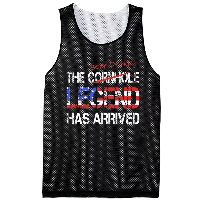 Funny Cornhole Beer Drinking Legend Has Arrived Mesh Reversible Basketball Jersey Tank