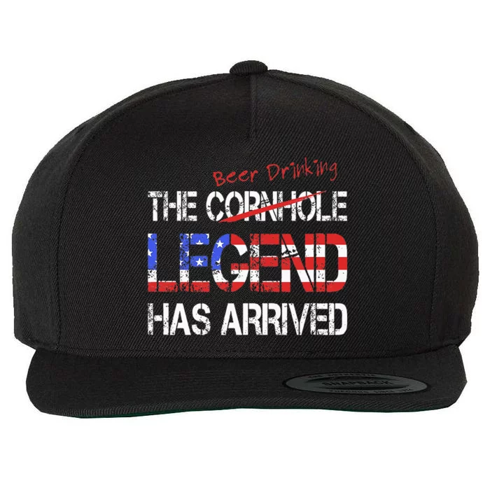 Funny Cornhole Beer Drinking Legend Has Arrived Wool Snapback Cap