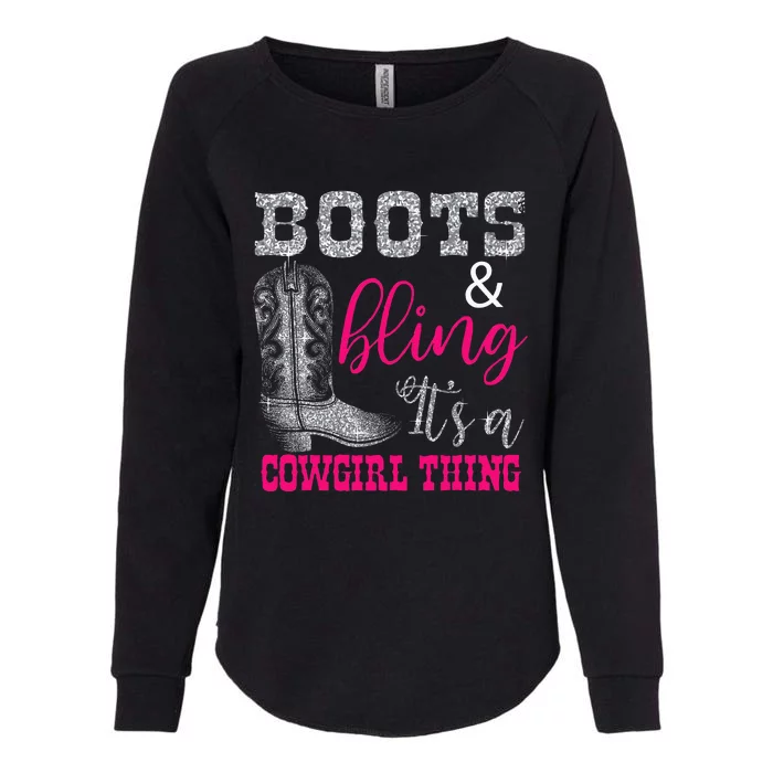 Funny Cowgirl Boots Bling Women Sleeveless Gift Cute Love Country Life Womens California Wash Sweatshirt