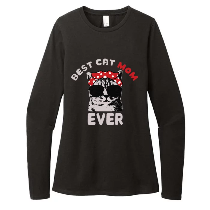 Funny Cat Best Cat Mom Ever Meow with my Cat Tee for Womens CVC Long Sleeve Shirt