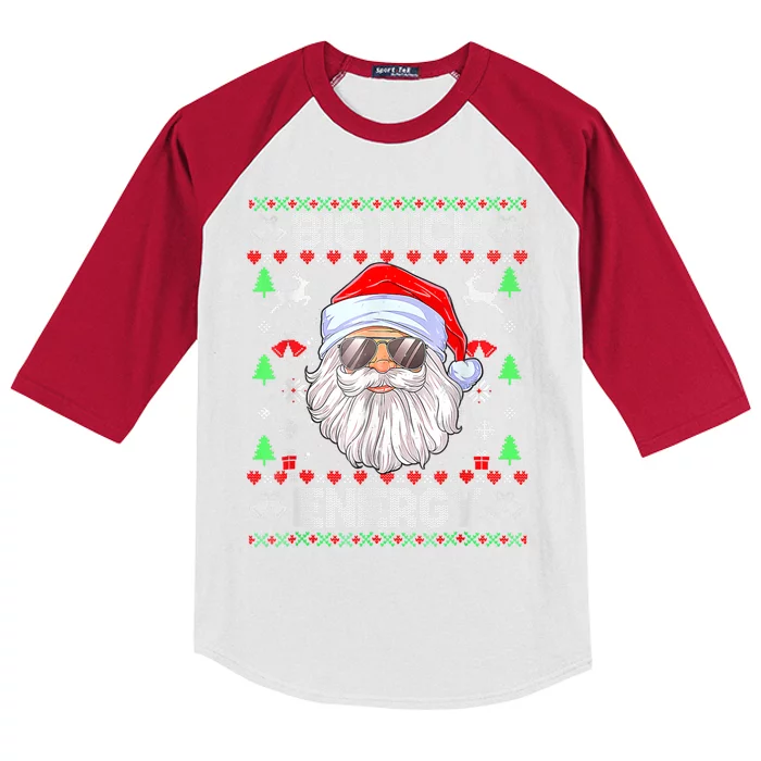 Funny Christmas Big Nick Energy Santa Naughty Adult Humor Kids Colorblock Raglan Jersey