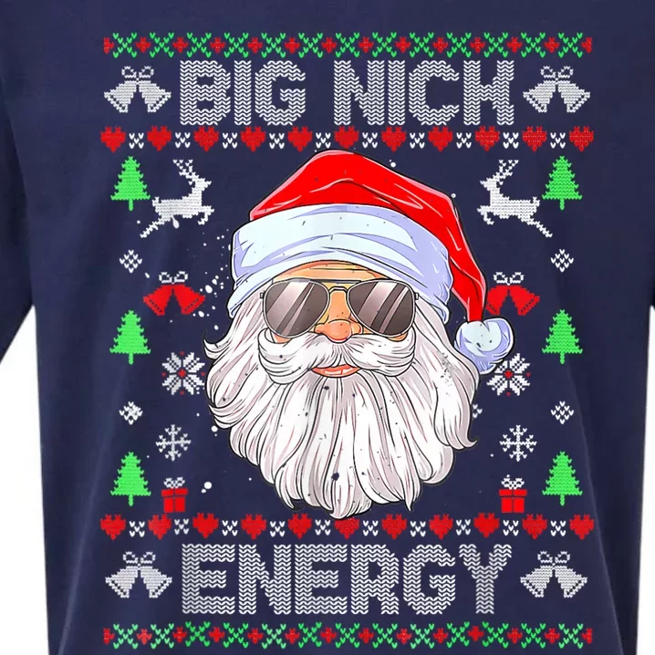 Funny Christmas Big Nick Energy Santa Naughty Adult Humor Sueded Cloud Jersey T-Shirt