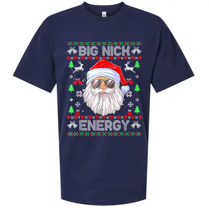 Funny Christmas Big Nick Energy Santa Naughty Adult Humor Sueded Cloud Jersey T-Shirt