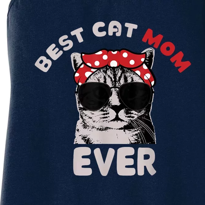 Funny Cat Best Cat Mom Ever Meow With My Cat Tee Women's Racerback Tank