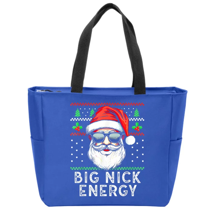 Funny Christmas Big Nick Energy Santa Naughty Adult Humor Zip Tote Bag