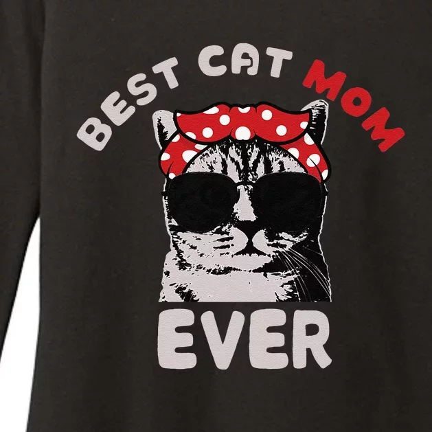 Funny Cat Best Cat Mom Ever Meow With My Cat Tee For Women Womens CVC Long Sleeve Shirt