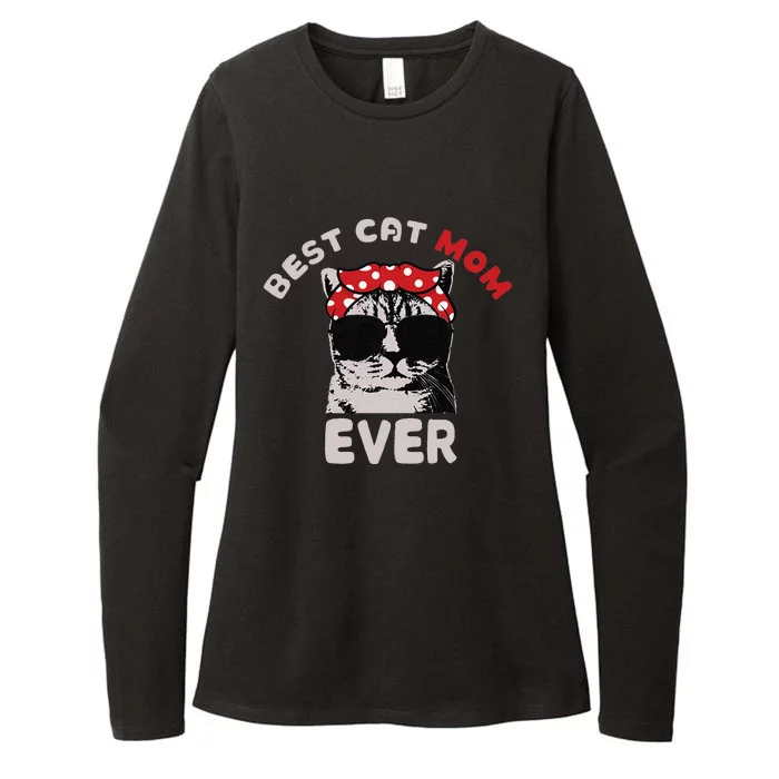 Funny Cat Best Cat Mom Ever Meow With My Cat Tee For Women Womens CVC Long Sleeve Shirt