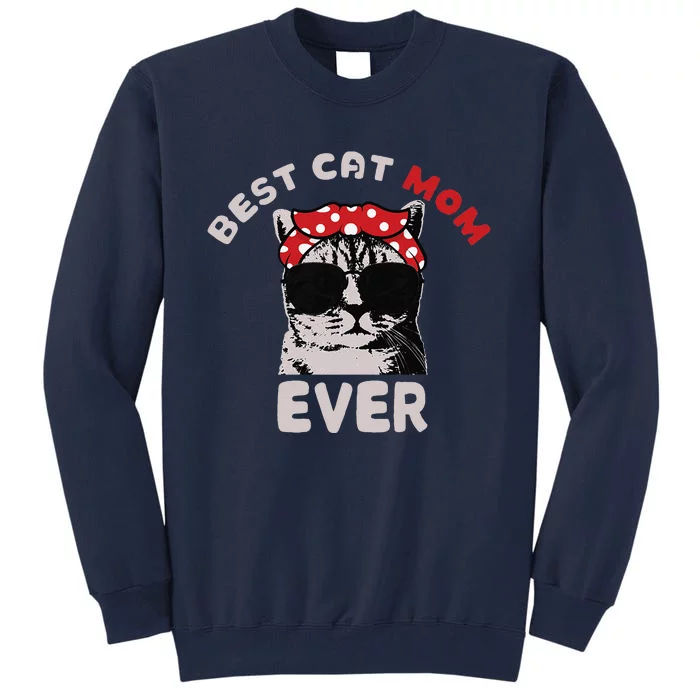 Funny Cat Best Cat Mom Ever Meow With My Cat Tee For Women Tall Sweatshirt