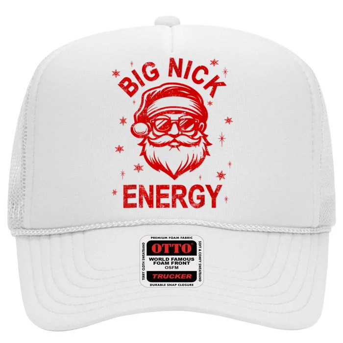 Funny Christmas Big Nick Energy Santa Naughty Adult Humor High Crown Mesh Trucker Hat