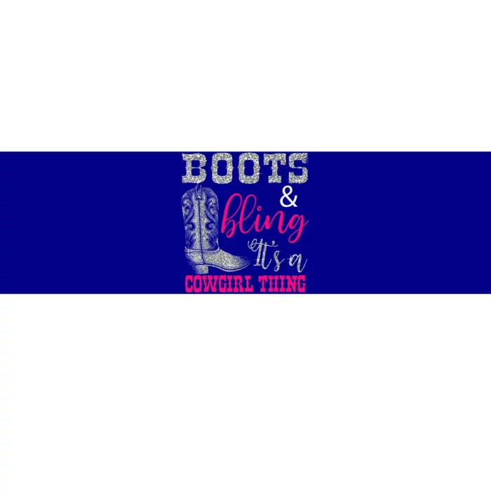 Funny Cowgirl Boots Bling Bumper Sticker