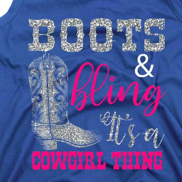 Funny Cowgirl Boots Bling Tank Top