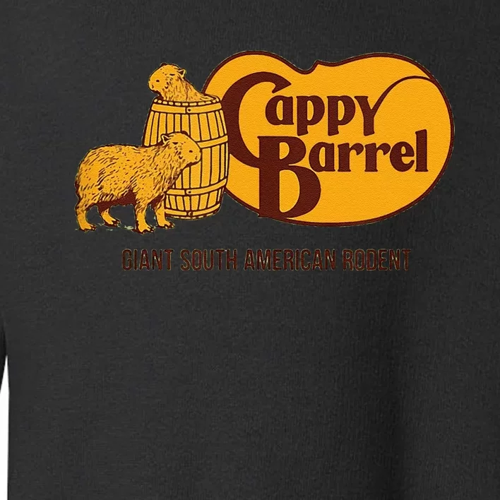 Funny Cappy Barrel Capybara Campaign Store Logo Toddler Sweatshirt