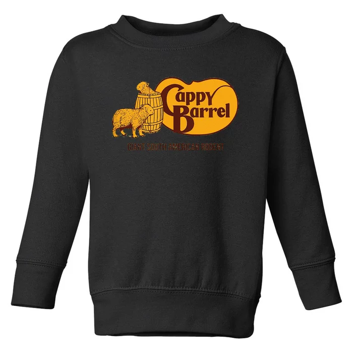 Funny Cappy Barrel Capybara Campaign Store Logo Toddler Sweatshirt