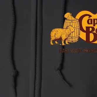 Funny Cappy Barrel Capybara Campaign Store Logo Full Zip Hoodie