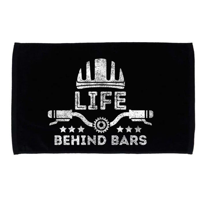 Funny Cycling Bike Life Behind Bars Bicycle Riding Lover Gift Microfiber Hand Towel