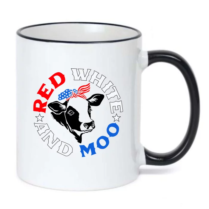 Funny Cow Bandana July 4th Red White And Moo American Farm Great Gift Black Color Changing Mug