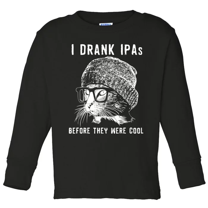 Funny Cat Beer IPA S For Women Funny Cat Lover Gift Toddler Long Sleeve Shirt