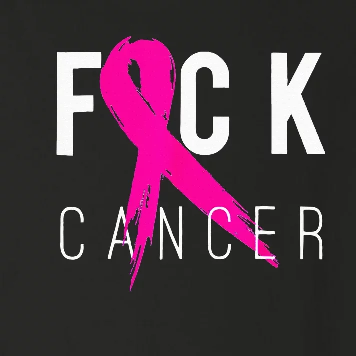 Fuck Cancer Breast Cancer Awareness Gift Retro Distressed Toddler Long Sleeve Shirt