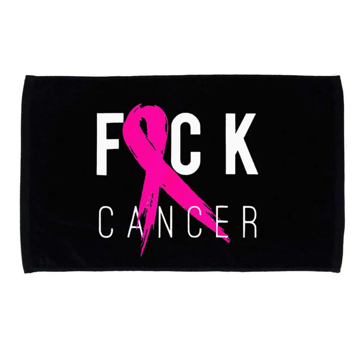 Fuck Cancer Breast Cancer Awareness Gift Retro Distressed Microfiber Hand Towel