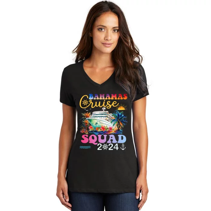 Family Cruise Bahamas 2024 Summer Matching Vacation 2024 Women's V-Neck T-Shirt