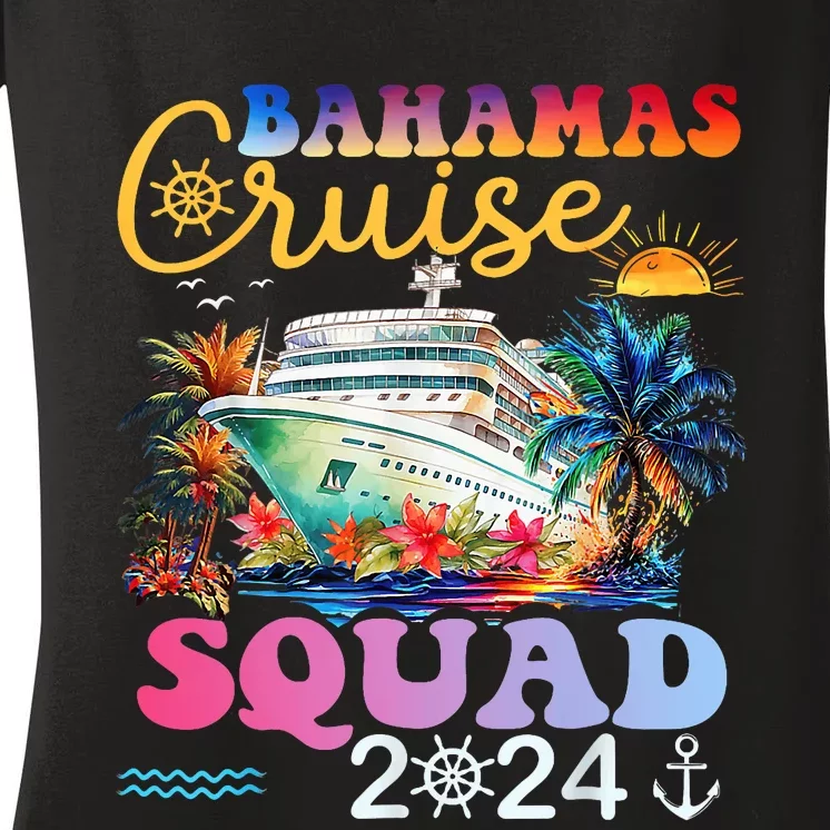 Family Cruise Bahamas 2024 Summer Matching Vacation 2024 Women's V-Neck T-Shirt