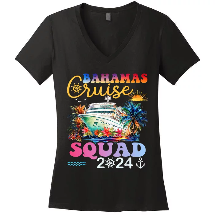 Family Cruise Bahamas 2024 Summer Matching Vacation 2024 Women's V-Neck T-Shirt