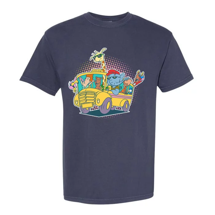 Funny Cool Back to School Animals School Bus Garment-Dyed Heavyweight T-Shirt