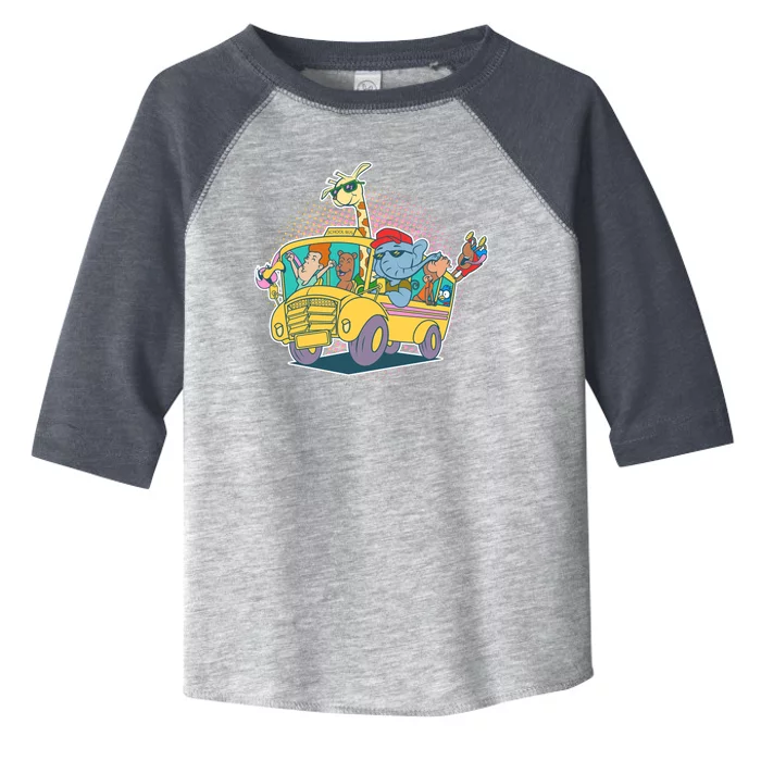 Funny Cool Back to School Animals School Bus Toddler Fine Jersey T-Shirt